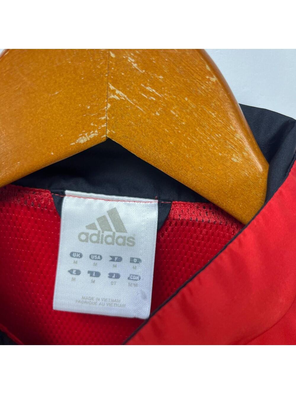 Vintage Y2K Adidas Red Windbreaker Jacket Women's M - Picture 5 of 10